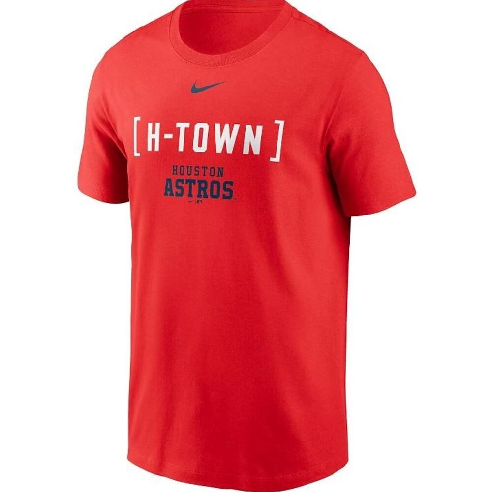 Nike Mens Houston Astros Bracket Team Phrase Graphic T-Shirt in Orange Small $35